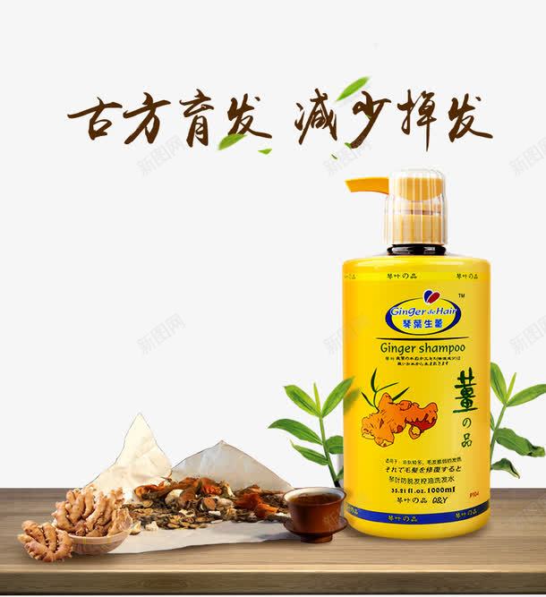 生姜防脱控油洗发水png免抠素材_新图网 https://ixintu.com 产品实物 生姜 生姜防脱
