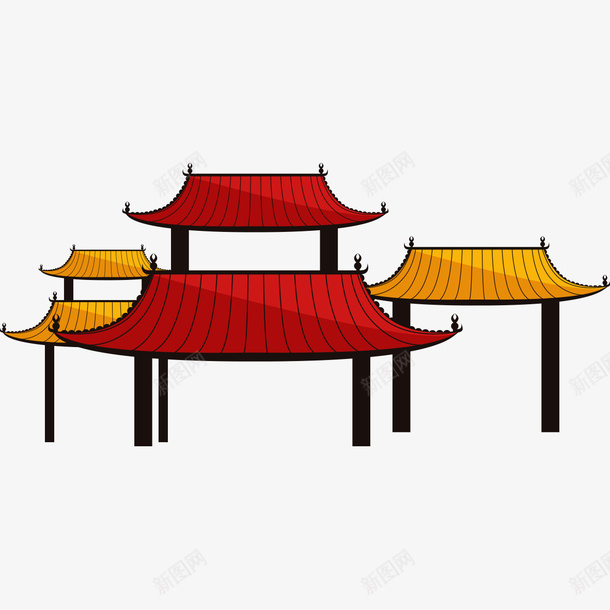 中国元素建筑物png免抠素材_新图网 https://ixintu.com 中国元素 元素 建筑物