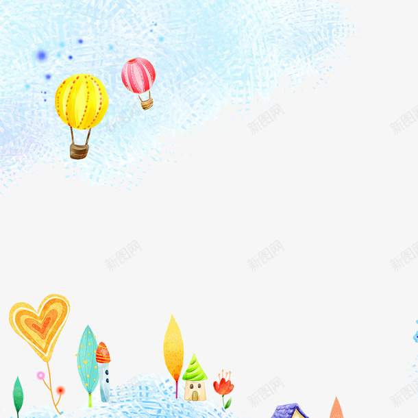 手绘卡通背景矢量图eps免抠素材_新图网 https://ixintu.com 创意 卡通 彩色 背景 矢量图