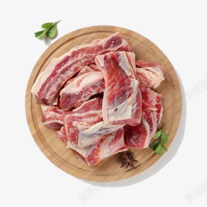 肉png免抠素材_新图网 https://ixintu.com 排骨 生肉 砧板 肉 鲜排骨
