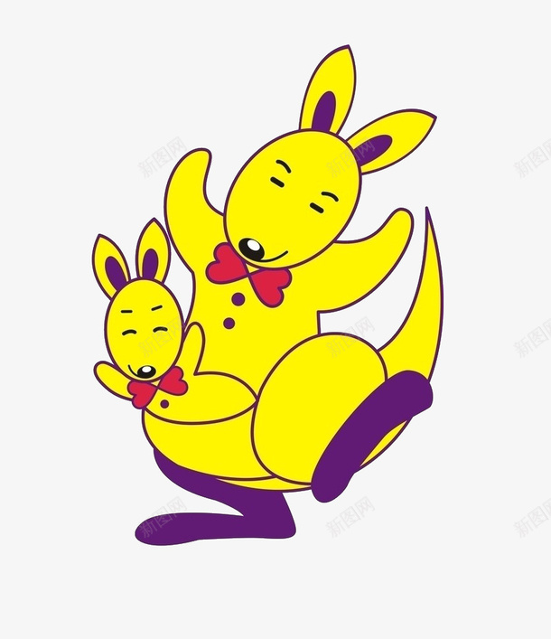 欢快的袋鼠png免抠素材_新图网 https://ixintu.com 动物 卡通 可爱 袋鼠