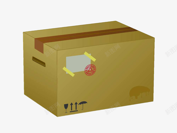 手绘黄色包装纸箱png免抠素材_新图网 https://ixintu.com 包装材料 外包装 密封 封口 封装 物流纸箱 纸箱 胶带 黄色手绘