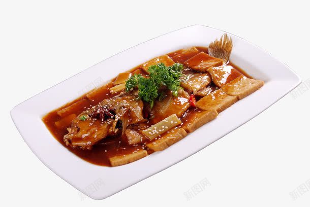 黄鱼炖豆腐png免抠素材_新图网 https://ixintu.com 产品实物 美食 豆腐 鱼