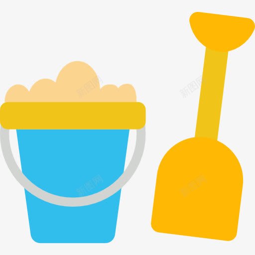 玩具图标png_新图网 https://ixintu.com 儿童玩具 勺子 夏 夏季 孩子 工具 桶 玩具 砂