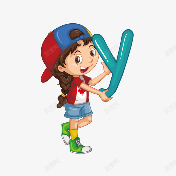 戴帽子的女孩字母Y矢量图eps免抠素材_新图网 https://ixintu.com 可爱 可爱女孩 字母 字母Y 字母女孩 帽子 戴帽子 矢量图