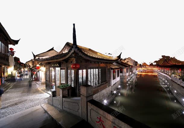 上海古镇夜景png免抠素材_新图网 https://ixintu.com 名胜古迹 旅游风景 著名建筑