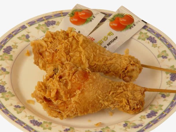 油炸鸡腿香辣棒棒鸡png免抠素材_新图网 https://ixintu.com 凉菜 棒棒鸡 番茄酱 鸡腿