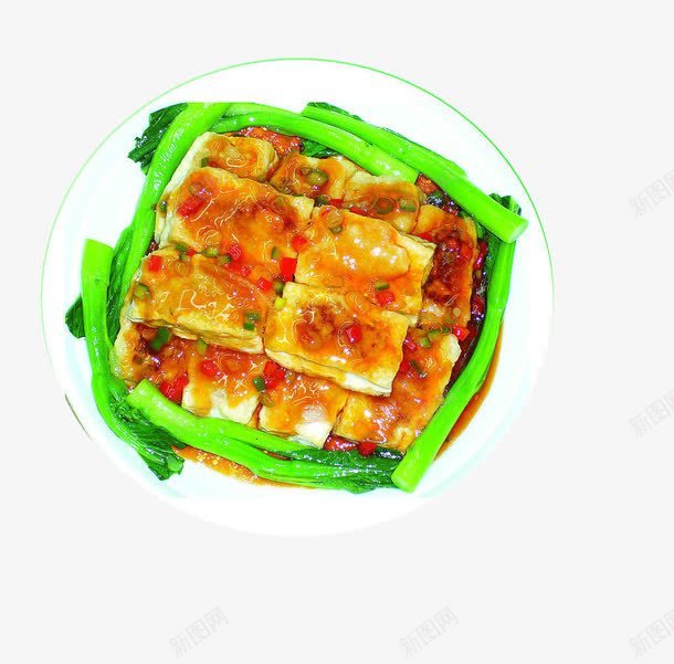 白菜煎豆腐png免抠素材_新图网 https://ixintu.com 产品实物 煎豆腐 绿白菜和豆腐 豆腐做法