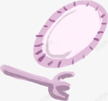 手绘生日梦幻盘子叉子png免抠素材_新图网 https://ixintu.com 叉子 梦幻 生日 盘子