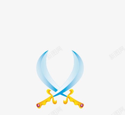 蓝色刀剑png免抠素材_新图网 https://ixintu.com 刀剑 动漫插画 卡通 游戏