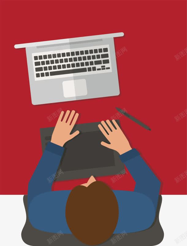 玩电脑的人png免抠素材_新图网 https://ixintu.com 一群俯视的人 俯视 俯视的人 俯视的人剪影 俯视的人物 电脑 铅笔 鸟瞰人