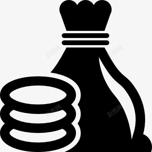 包里的钱和硬币图标png_新图网 https://ixintu.com 包 商业 商务 硬币 硬币袋 金钱袋 钱