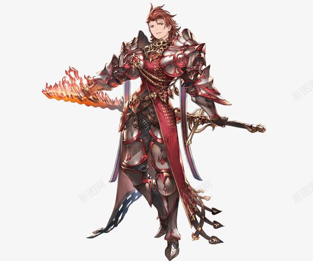 红色系男性魔导战士png免抠素材_新图网 https://ixintu.com 战士 男性 色系