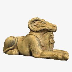 实物拍摄古埃及神兽羊头狮身石像素材
