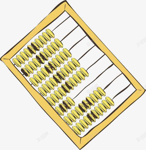 黄色的算盘png免抠素材_新图网 https://ixintu.com png图形 png装饰 手绘 算盘 装饰 黄色