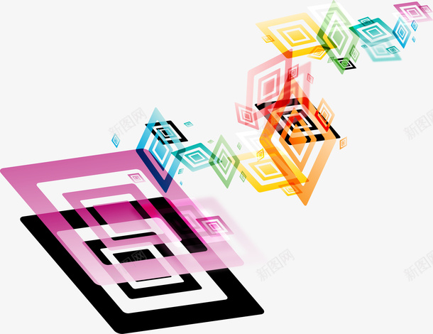 手绘彩色几何形矢量图ai免抠素材_新图网 https://ixintu.com 彩色几何形 手绘 时尚 矢量图