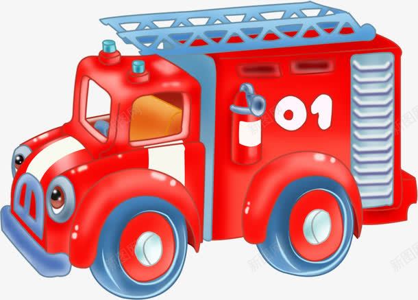 红色消防车png免抠素材_新图网 https://ixintu.com 手绘消防车 消防车 红色车