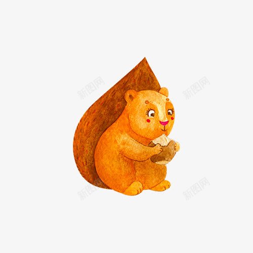 卡通小松鼠png免抠素材_新图网 https://ixintu.com png图形 png装饰 动物 小松鼠 手绘 装饰 黄色