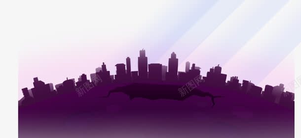 卡通扁平城市剪影png免抠素材_新图网 https://ixintu.com 剪影 卡通 城市 扁平