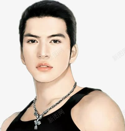 手绘背心短发男子png免抠素材_新图网 https://ixintu.com 手绘 男子 短发 背心