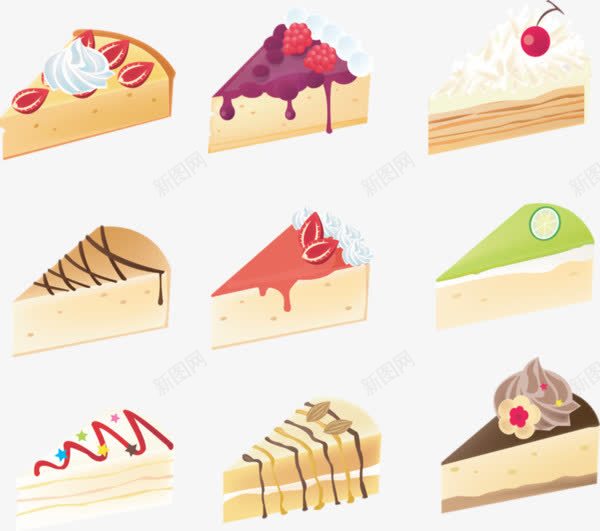 手绘蛋糕美食png免抠素材_新图网 https://ixintu.com 手绘图片 水果 美味 美食 蛋糕