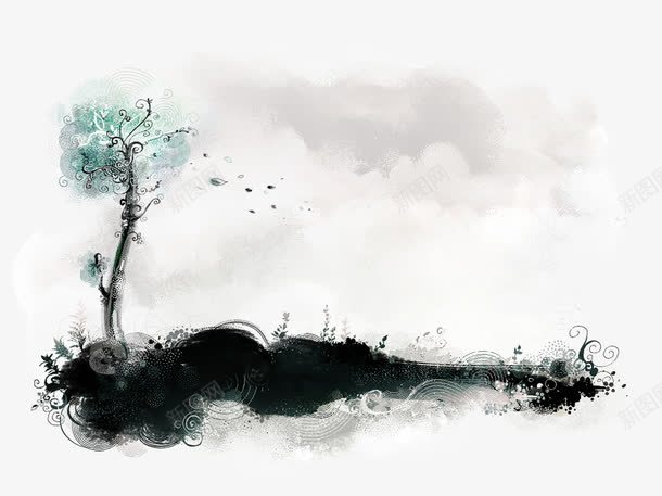 水墨风景背景png免抠素材_新图网 https://ixintu.com 水墨 背景 风景
