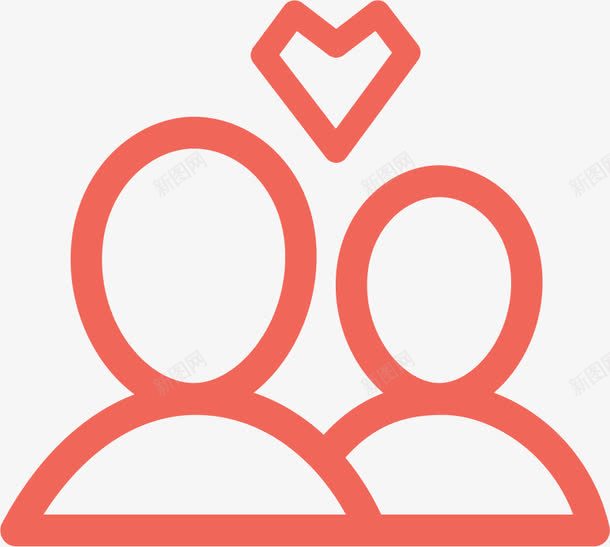 红色卡通爱情情侣图标png_新图网 https://ixintu.com 卡通 图标 情侣 爱情 爱没有距离 红色