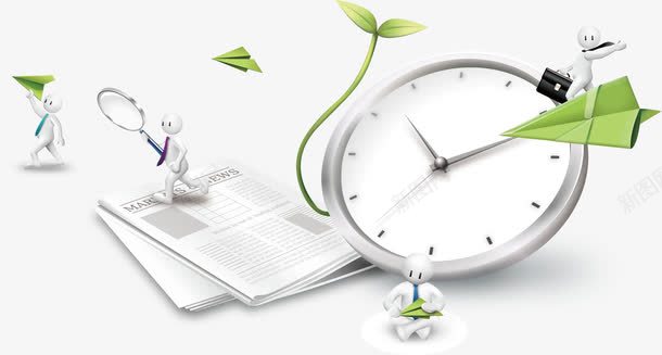 时间报纸矢量图ai免抠素材_新图网 https://ixintu.com 报纸 时间 钟表 矢量图