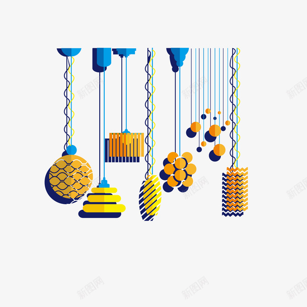 时尚吊灯灯具图标矢量图ai_新图网 https://ixintu.com 创意 卡通 吊灯 家居灯具 彩色 时尚 灯 灯具 灯具图标 矢量图