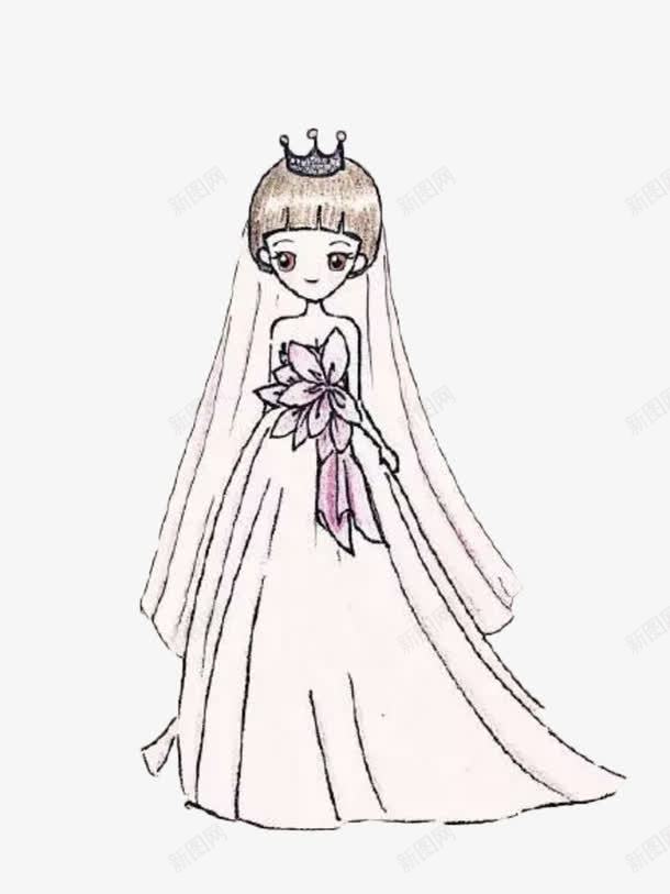 简笔画黑色新娘png免抠素材_新图网 https://ixintu.com 新年 简笔画 黑色