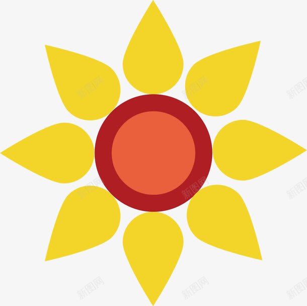 太阳花png免抠素材_新图网 https://ixintu.com 插画 简笔画 黄色花瓣