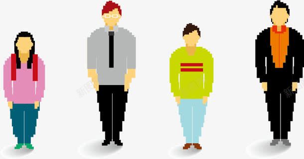 卡通像素小人png免抠素材_新图网 https://ixintu.com 卡通人物 卡通像素小人 小人物 生活人物 装饰人物
