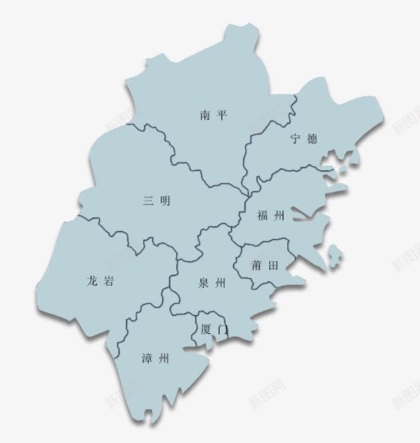 福建省行政区划地图png免抠素材_新图网 https://ixintu.com 地图 福建地图 福建省地图