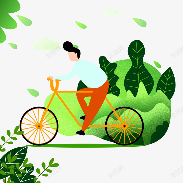 春天暖色插画郊游png免抠素材_新图网 https://ixintu.com 插画 春天 暖色 郊游