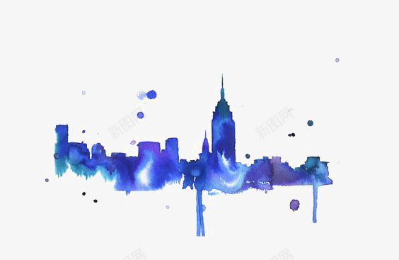 水彩城市png免抠素材_新图网 https://ixintu.com 创意城市 城市 水彩 简约城市