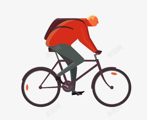 手绘骑自行车的男人png免抠素材_新图网 https://ixintu.com 男人 自行车 骑车