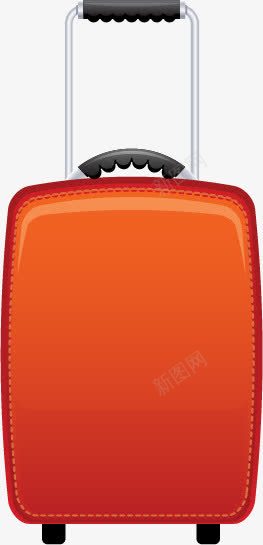橙色行李箱矢量图ai免抠素材_新图网 https://ixintu.com 出差 卡通 手绘 旅游 旅行 行李箱 矢量图