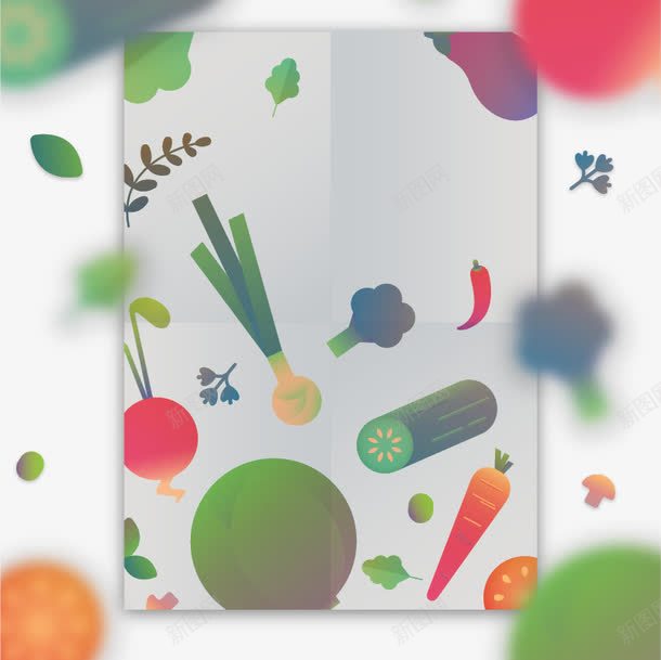 创意蔬菜购物清单图标png_新图网 https://ixintu.com 创意购物清单 清单 白萝卜 葱 蔬菜 购物