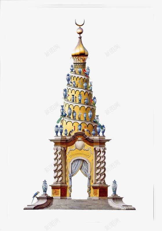 伊斯兰风格建筑插画png免抠素材_新图网 https://ixintu.com 中国热 建筑 绘画 艺术