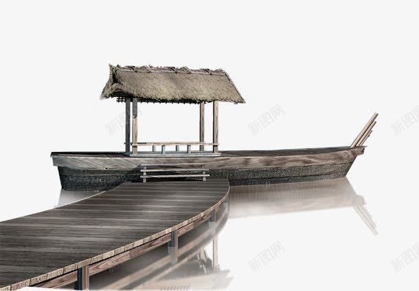 船png免抠素材_新图网 https://ixintu.com 中国风 河边 码头 船
