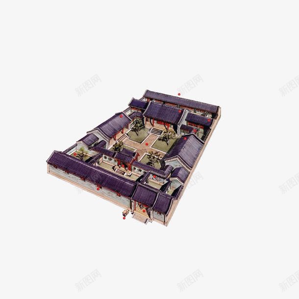 中国建筑水墨画png免抠素材_新图网 https://ixintu.com 中国 古风 城池 建筑 水墨