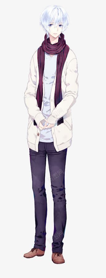 卡通白色头发男孩png免抠素材_新图网 https://ixintu.com 卡通 头发 男孩 白色