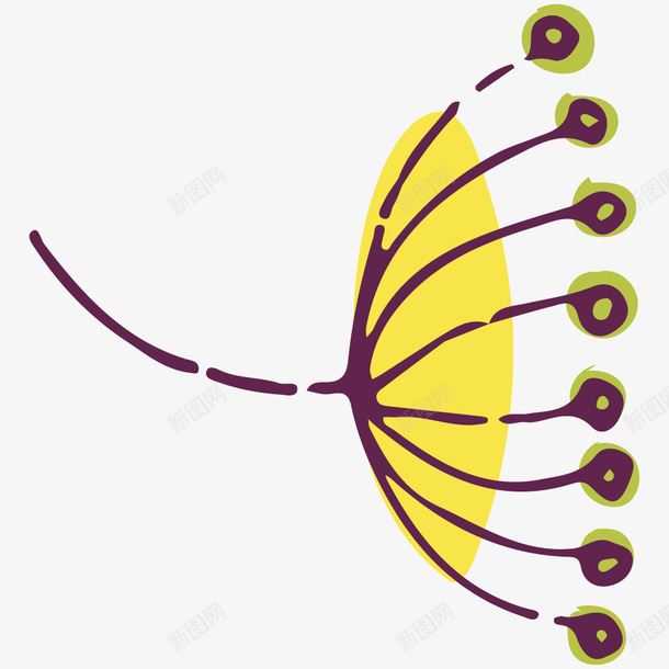 卡通手绘飘扬的蒲公英png免抠素材_新图网 https://ixintu.com 卡通 手绘 蒲公英 随风 飘扬 黄色主题