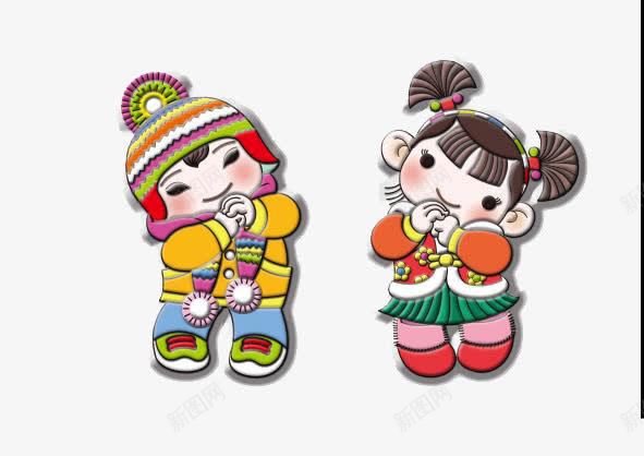 贺岁金童玉女png免抠素材_新图网 https://ixintu.com 卡通 节日 贺岁 金童玉女