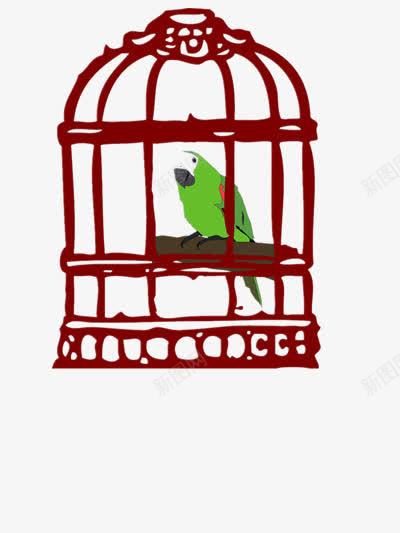 鸟与鸟笼png免抠素材_新图网 https://ixintu.com 卡通 鸟 鸟笼