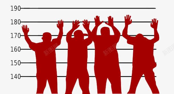 罪犯登记照png免抠素材_新图网 https://ixintu.com 手绘 红色 罪犯 警察局 逮捕