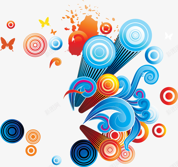 炫彩花纹矢量图ai免抠素材_新图网 https://ixintu.com 炫彩 背景 花纹 矢量图