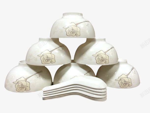 青花瓷碗png免抠素材_新图网 https://ixintu.com 器皿 调羹 青花瓷 食用器具