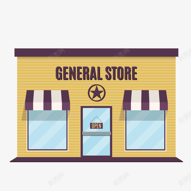 黄色卡通店铺矢量图eps免抠素材_新图网 https://ixintu.com 卡通 小清新 店铺 建筑物 彩色 房屋 装饰图案 黄色 矢量图