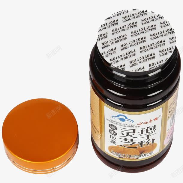 却老斋破壁灵芝粉胶囊png免抠素材_新图网 https://ixintu.com 产品实物 富含多糖肽 补充蛋白质 酶类